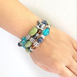 Vintage Premier Designs Beaded Boho Style Wrap Bracelet Never Worn